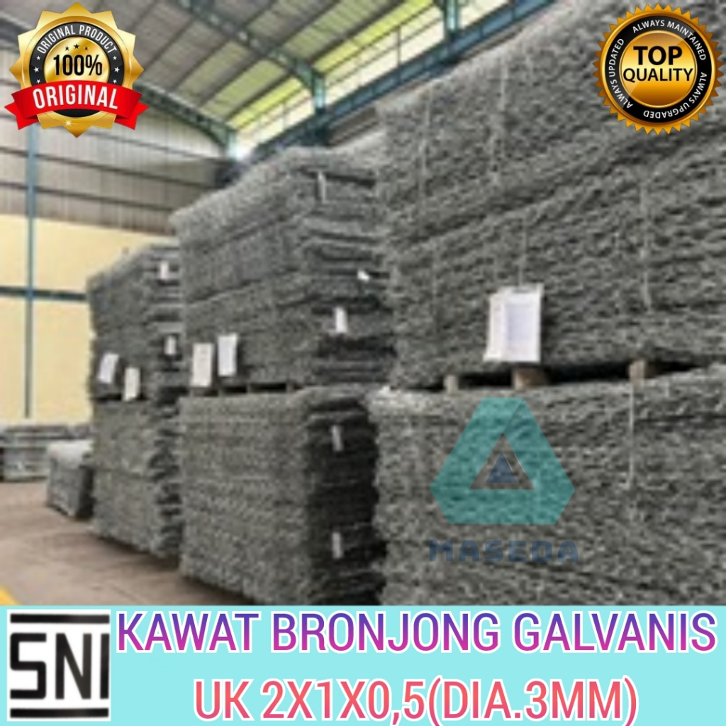 Bronjong Kawat 3mm uk 2x1x0,5 lubang 8x10