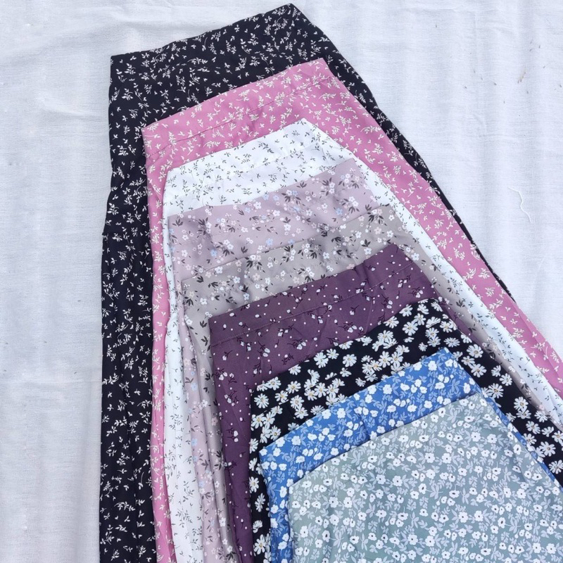 ROK PANJANG / ROK A-LINE MOTIF BUNGA / ROK BUNGA KOREA