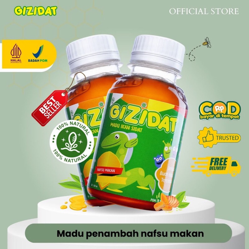 Gizidat madu ikan sidat plus probiotik madu anak penambah nafsu makan