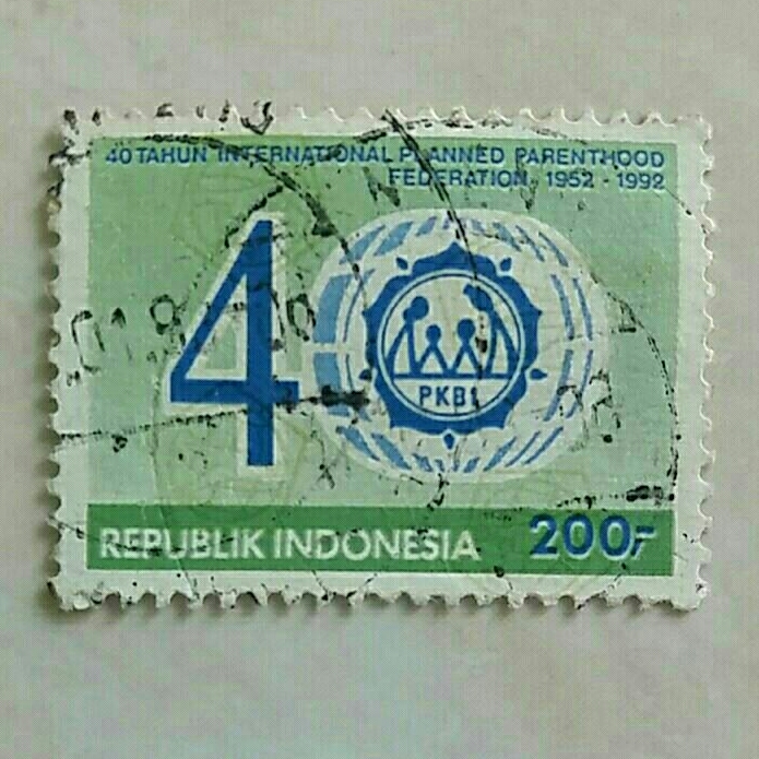

(AA) Perangko Indonesia 1992 40 Th Federasi Keluarga Berencana Internasional Single Set Used