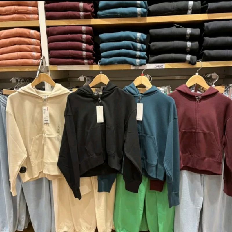 ‼️JASTIP‼️UNIQLO HOODIE ZIPPER WANITA BEST SELLER (JAKET SWEAT BASIC ORIGINAL STORE) JAKET WOMEN