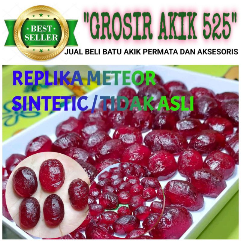 batu akik replika meteor merah catam merah siam sintetic