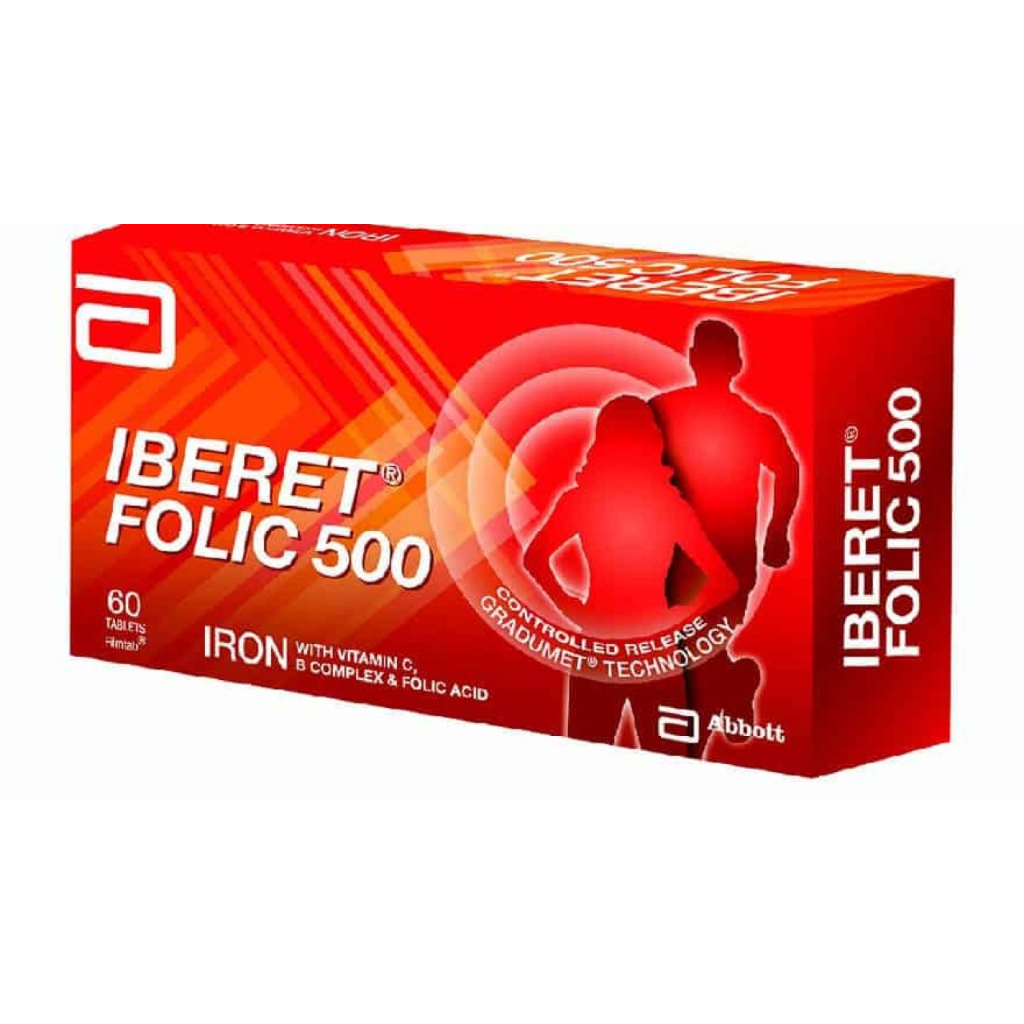 IBERET FOLIC 500 MG TAB 1 STRIP ISI 10 TAB / PENAMBAH DARAH