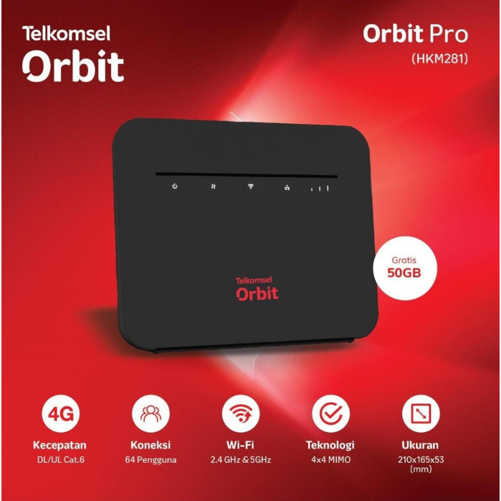 Home Router Orbit Pro 2Band WiFi 4G High Speed Free 150GB Garansi Resmi