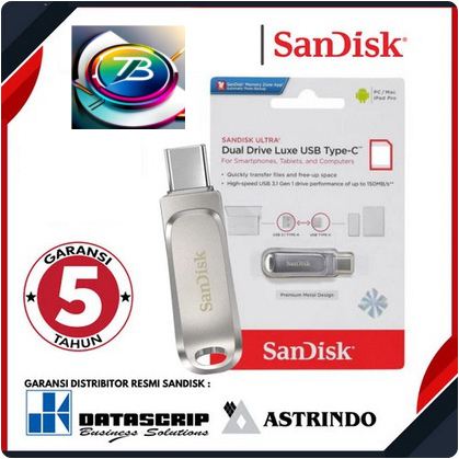Sandisk Ultra Dual Drive Luxe USB Type-C Flashdisk 128GB SDDDC4 ORIGINAL
