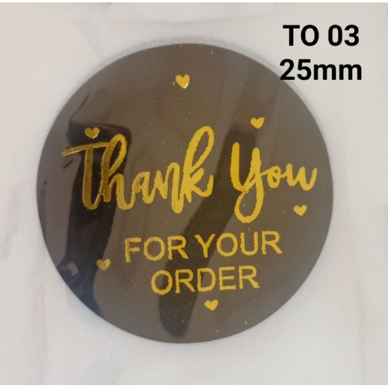 

100pcs Sticker Label bulat 'Thank You' 25mm