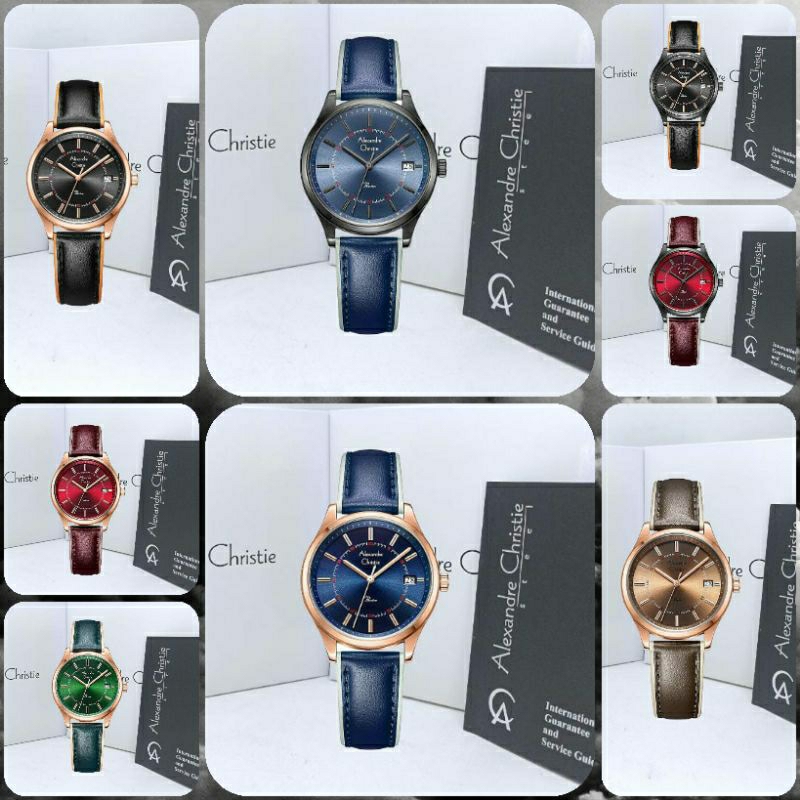 Jam Tangan Wanita Alexandre Christie 2973 AC 2973 AC2973 Tali Kulit