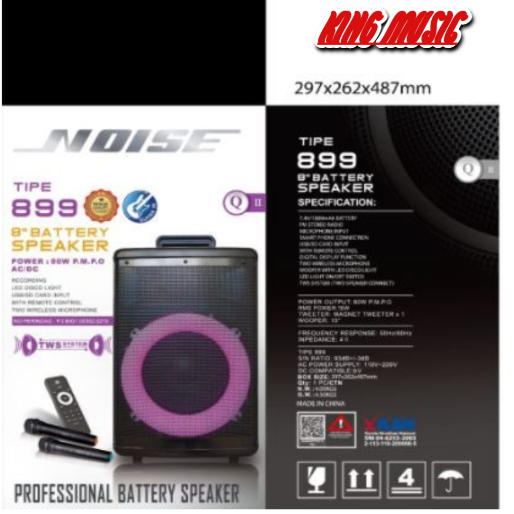 Speaker Aktif 8 inch Noise 899 Q II Trolly Speaker Portable .