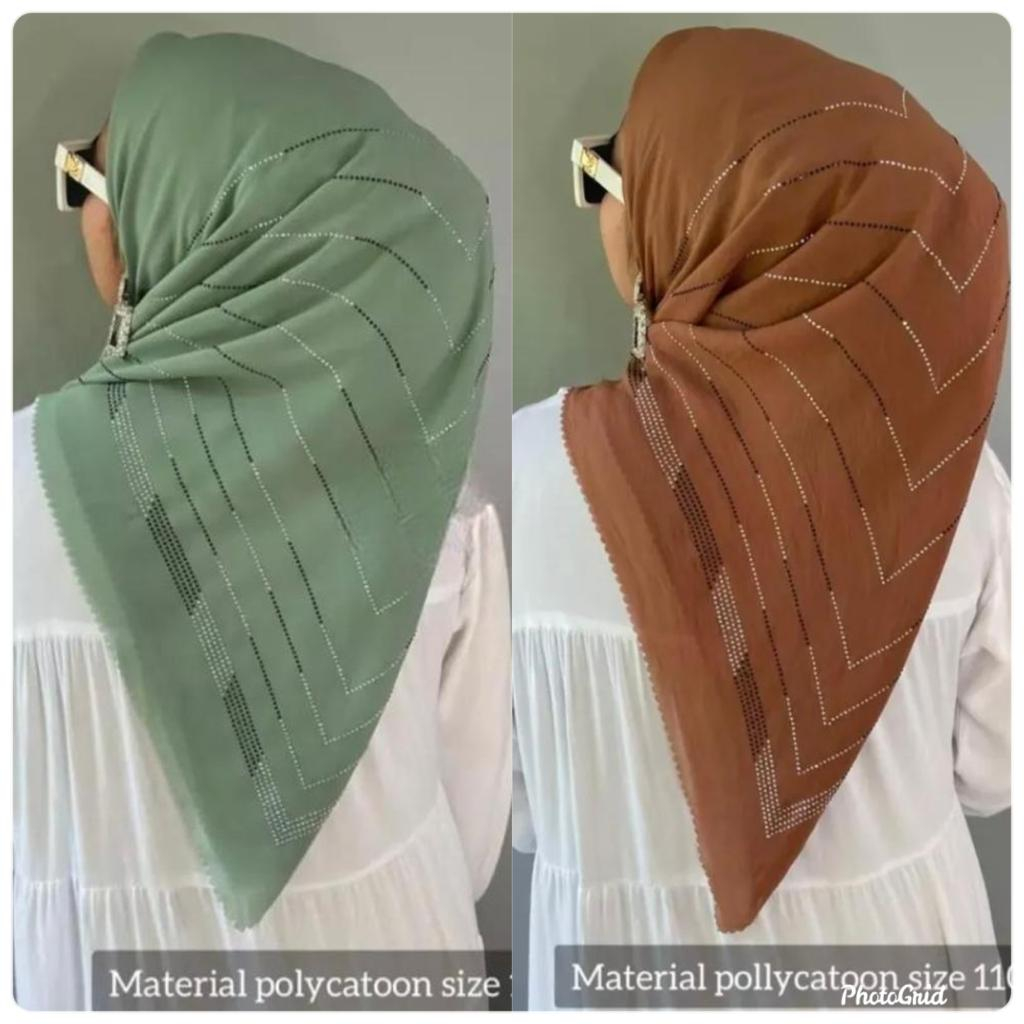 Hijab Segi Empat Polycotton Payet Mutiara//Kerudung Bella Payet Polycotton