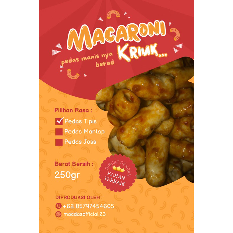 

macaroni pedas nampol 250gram
