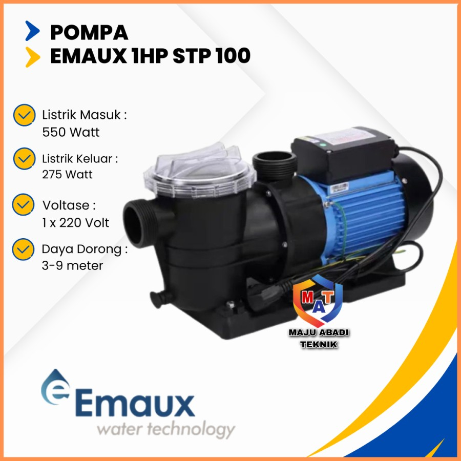 Mesin Pompa Kolam Renang Emaux 1Hp STP 100 Pompa Kolam Renang Emaux