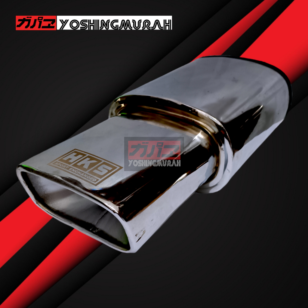 Knalpot Mobil Racing Bass HKS Kotak Chrome Termurah Kenalpot Mobil Avanza Vios Sedan Kijang Xenia Ay