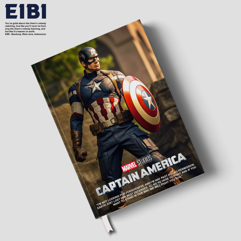 

Eibibook Buku Tulis Catatan Notebook Hardcover Marvel Series Captain America Signature