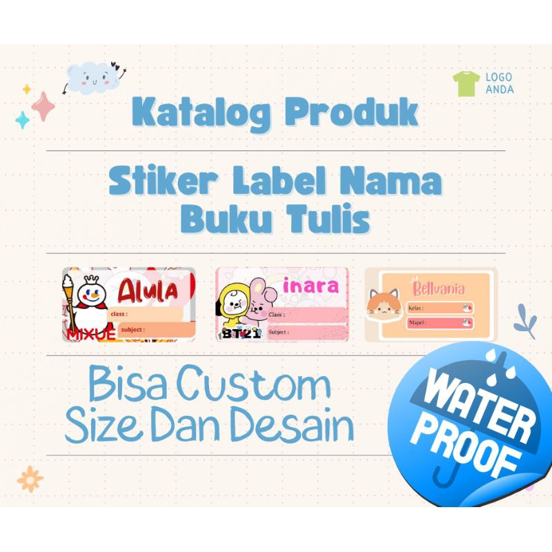 

STIKER LABEL NAMA BUKU TULIS