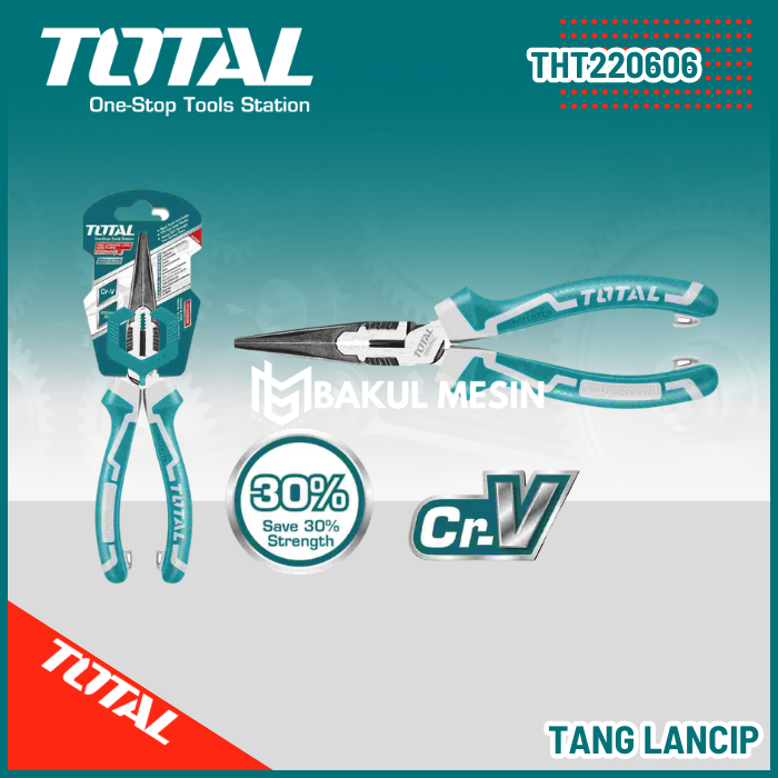 TOTAL TOOLS THT220606 Tang lancip 6 inch Long Nose Pliers