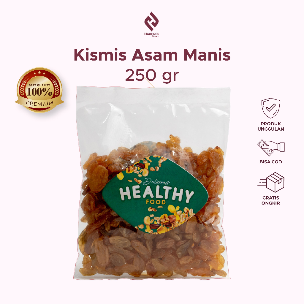 

Kismis Asam Manis 250 grams / Kismis Raisin Star / Kismis Golden Oleh Oleh Haji Umroh Original