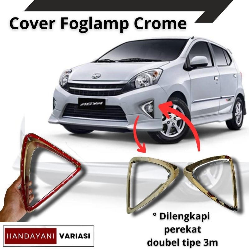 Cover Foglamp Chrome Ring Foglamp Toyota Agya 2014-2016 Chrome