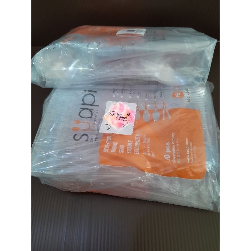SUAPI SENDOK/GARPU PLASTIK BENING 100PCS