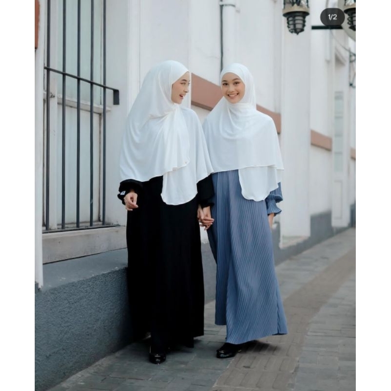 READY glam abaya by aqsamodestwear DENIM L