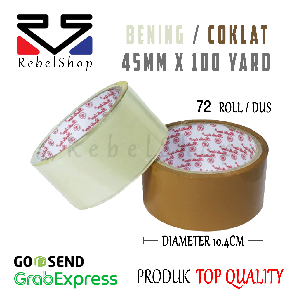 

Lakban Bening / Coklat 45mm x 100 yard Plakban Selotip 2 inch 100yard