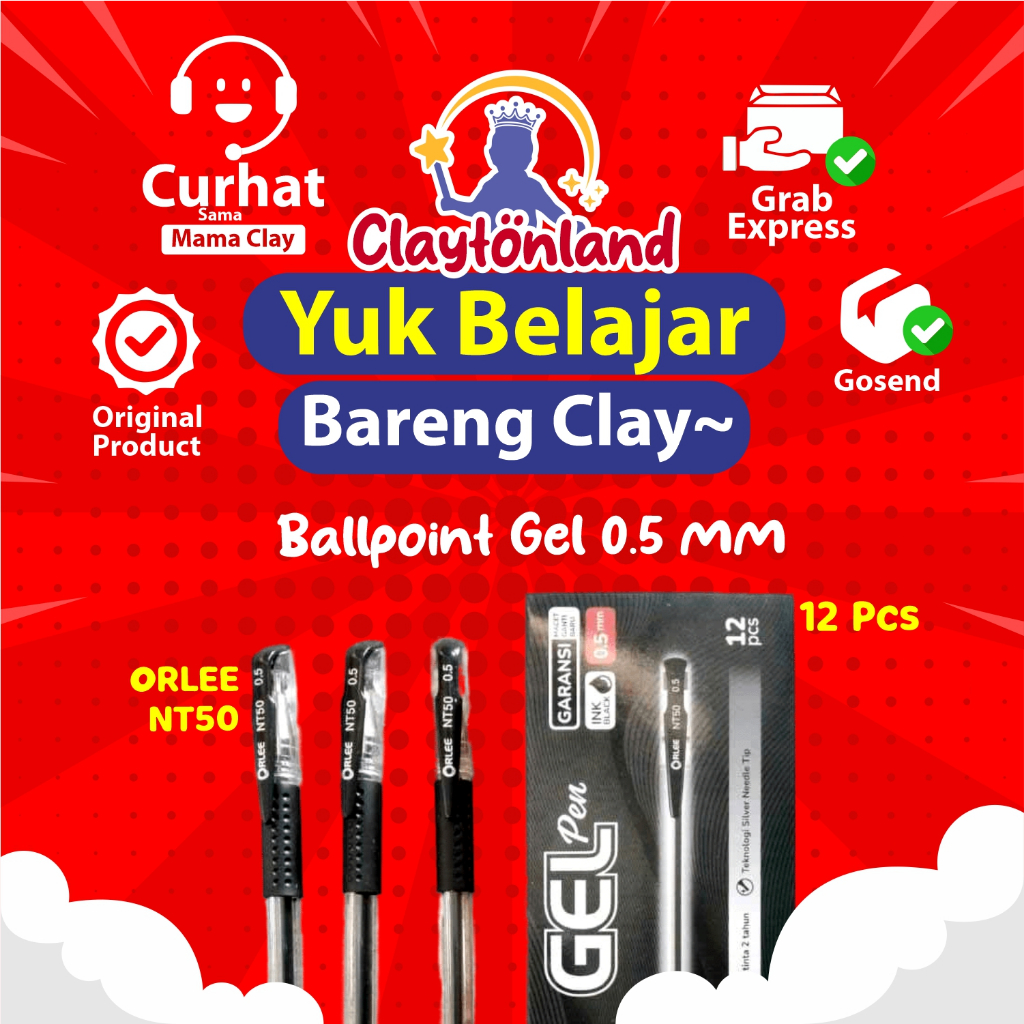 

ORLEE NT50 Gel Pen 0.5mm Isi 12pcs Pulpen Gel 1 Pack Pulpen Hitam Bulpoin Gel Bolpoin Alat Sekolah alat tulis Bulpoint Gel Ball Pen Bulpen Gel Pena Gel