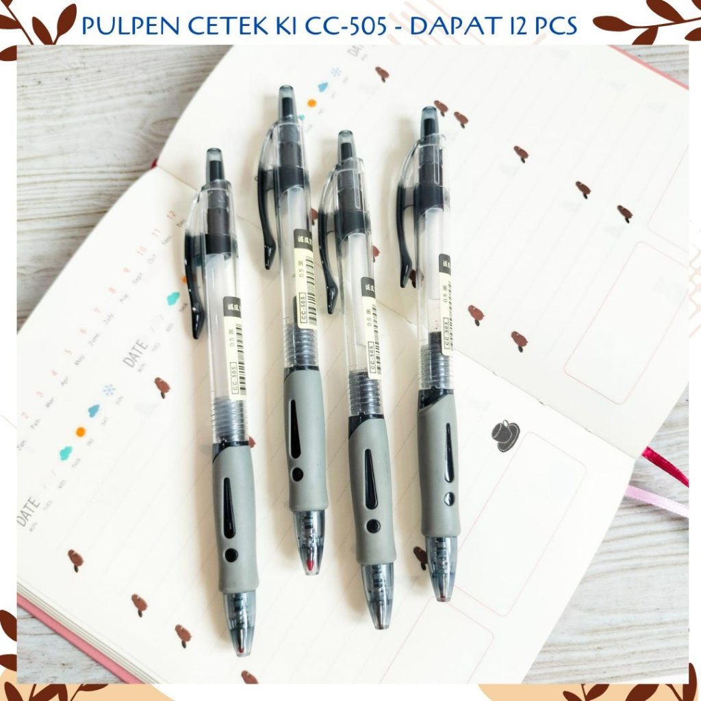 

SELUSIN PULPEN CETEK K1 CC-505 ISI 12 PCS BOLPEN PENA PEN GEL TINTA HITAM ALAT TULIS KANTOR COD TERMURAH TERJANGKAU SEKOLAH LUCU IMUT