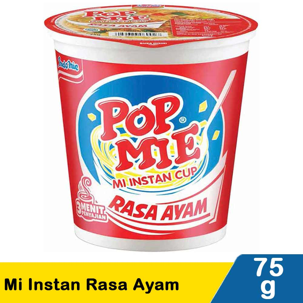 

POP MIE MI INSTAN AYAM CUP 75G/CTN ISI 24 PCS