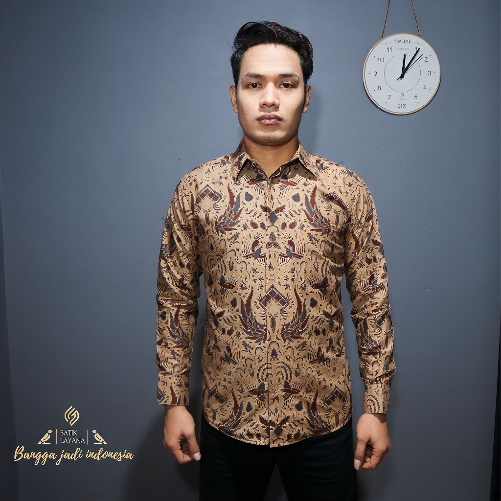 Kemeja Batik Layana Motif Widodari Slimfit Premium Baju Formal Nonformal