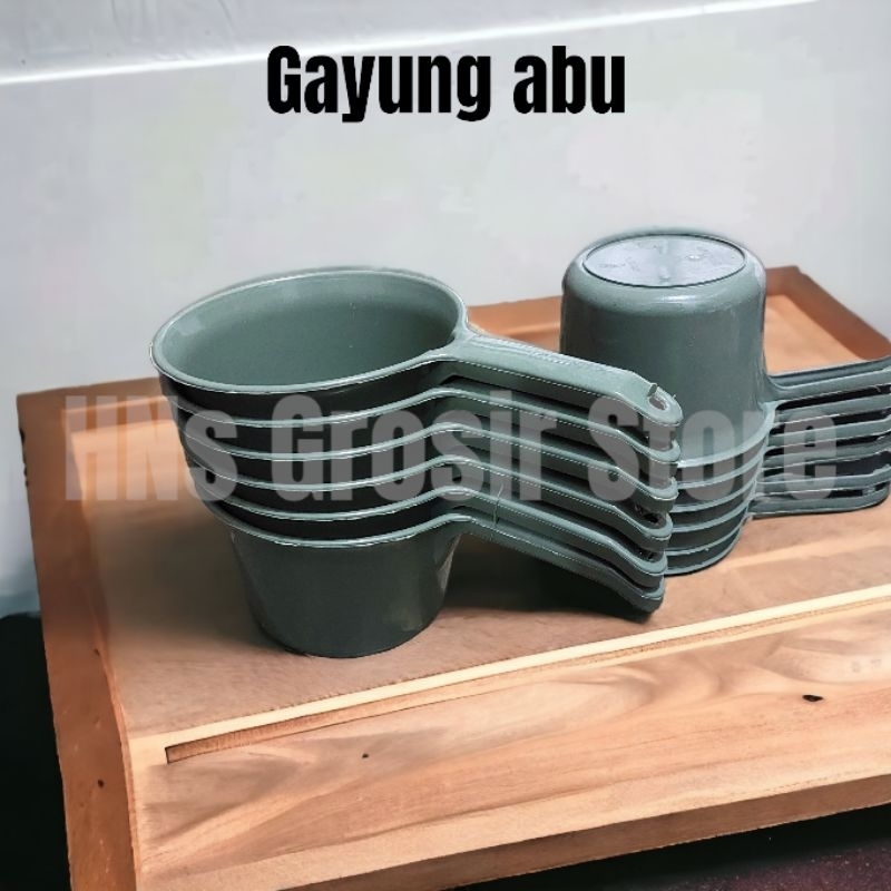 (6pcs) Gayung jumbo abu abu gayung mandi tebal plastik grosir