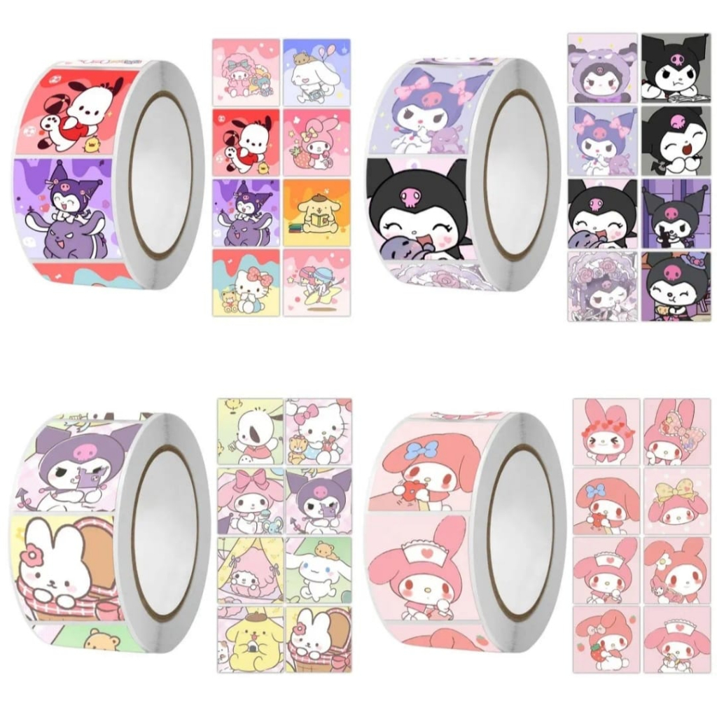 

AS888 - Stiker Kotak Gulung / Stiker Roll Motif Sanrio Isi 100 Stiker