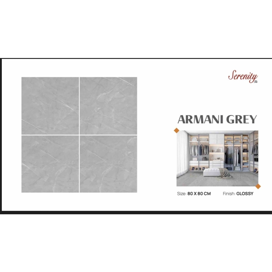 Granit Serenity Armani Grey Glossy 80x80