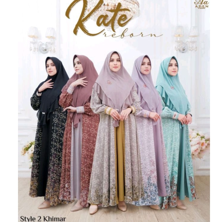 KATE REBORN DRESS BY ADEN HIJAB STYLE 2(PO 25 juli-7 agustus 2023) DRESS PREMIUM GAMIS SYARI GAMIS MUSLIMAH