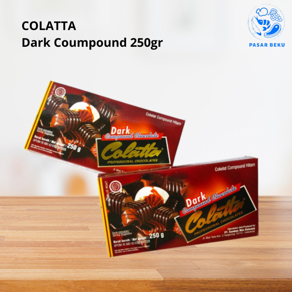 

Colatta Dark Compound Chocolate 250gr Bahan Kue Pasar Beku Padang