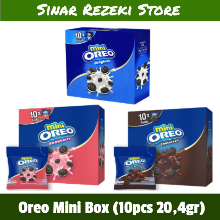 

Oreo Mini Vanilla Box 10 pouch x 20,4 g / oreo mini box coklat / oreo mini box strawberry / oreo mini box original / oreo mini