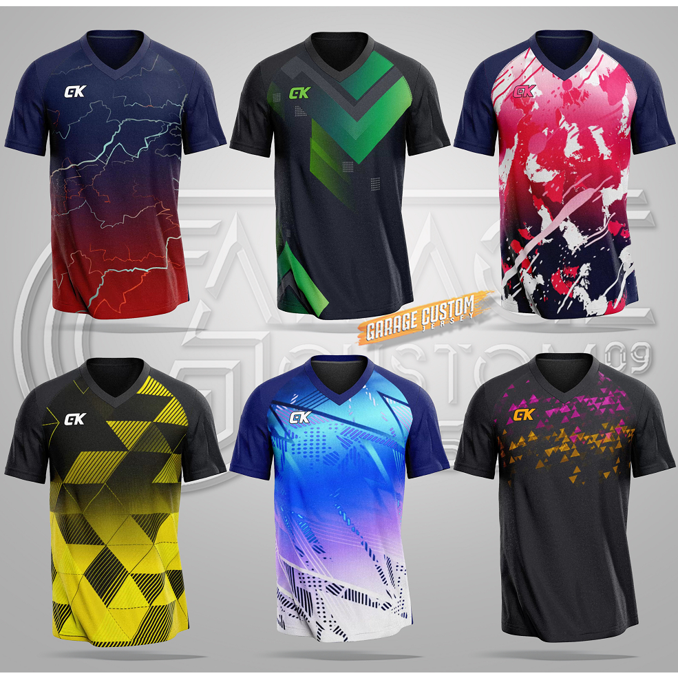 GARAGE-COD JERSEY RAGLAN OLAHRAGA PRINTING Baju Olahraga kerah V Printing | Badminton | Bola | Voli 