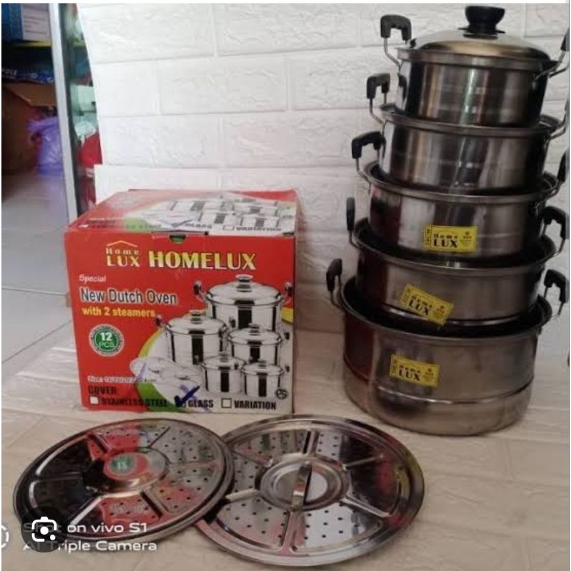 PANCI SET 5 IN 1 HOMELUX DENGAN 2 SARANGAN / PANCI SET UGO TUTUP KACA