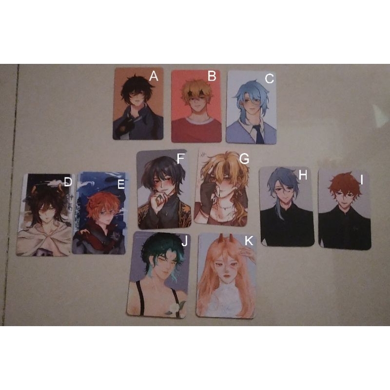 Various Genshin Impact Photocard Fanmerch / Chainsaw Man CSM Pc (PRELOVED) scara scaramouche wandere