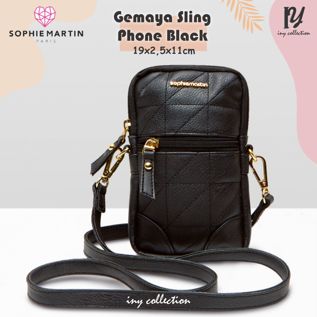 Gemaya Black Sling Phone by Sophie Martin Paris Tas Hp Kecil Warna Hitam Wanita