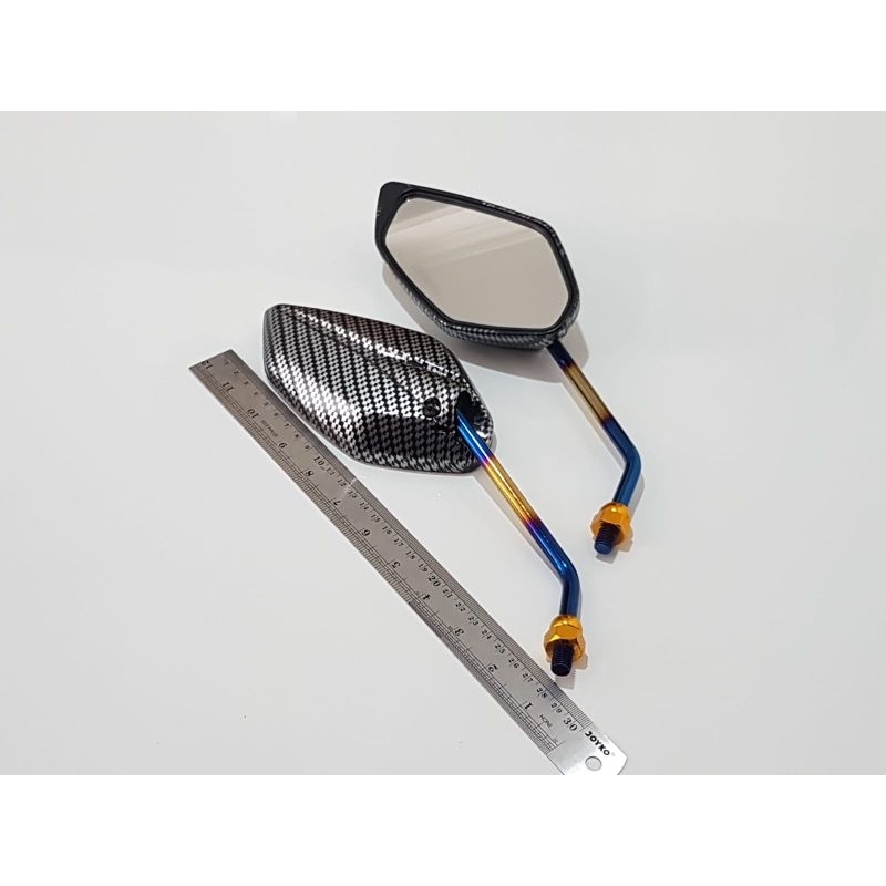 KACA SPION STANDAR MOTOR/SPION VARIASI KARBON PANJANG MOTOR JUPITER/MX KING/RX KING/MIO/MX/X RIDE