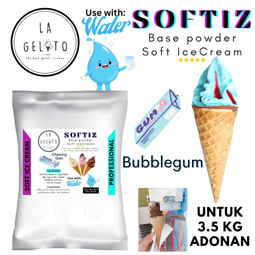 

Bubuk Soft ice cream spesial - Rasa Chewing Gum