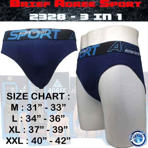 Agree Sport 2328 Bahan Katun Karet Boxer Elastis