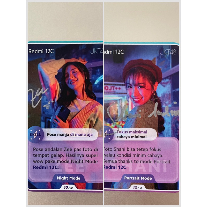 Photocard pc jkt48 x xiaomi - shani zee - signed