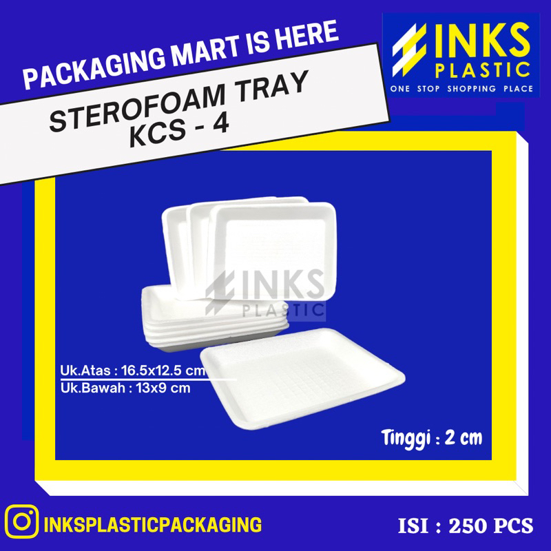 STEROFOAM STYROFOAM TRAY BUAH DAGING GABUS MAKANAN K4 (250 PCS)