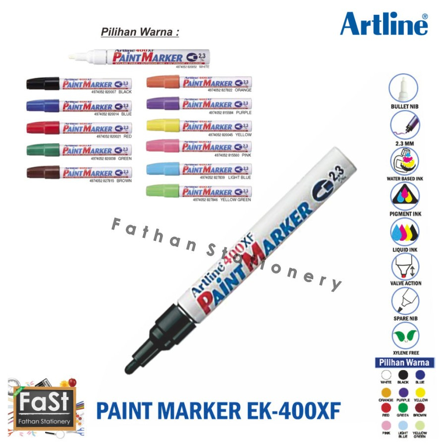 

Spidol Paint Marker Artline EK-400 (Spidol Cat)