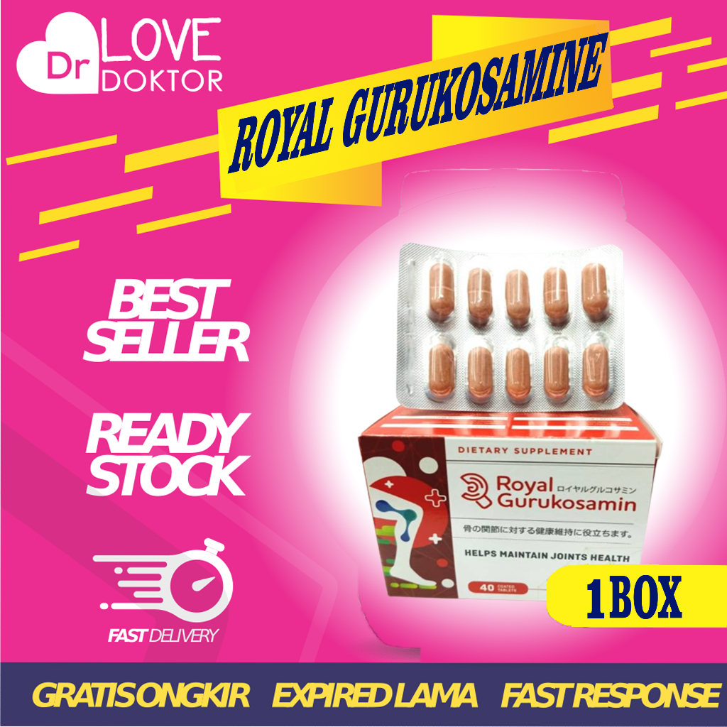 ROYAL GURUKOSAMIN VITAMIN PERSENDIAN GLUCOSAMIN CHONDROITIN MSM VITAMIN D3 1 BOX ISI 40 TABLET