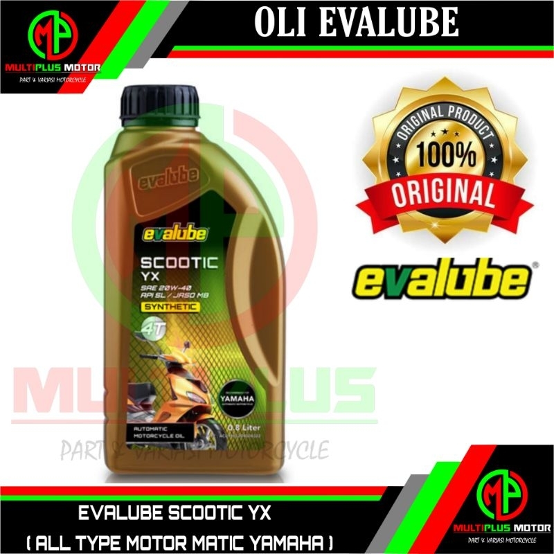 Oli mesin matic EVALUBE SCOOTIC YX 20W-40 YAMAHA (0.8) ORIGINAL 100%