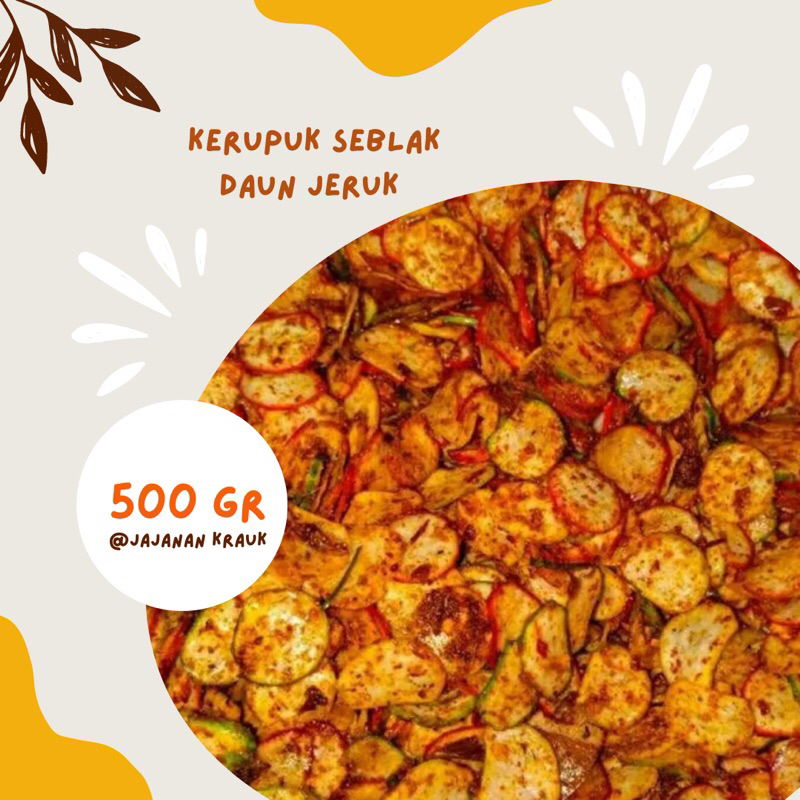 

KERUPUK SEBLAK DAUN JERUK PEDAS 500 gram