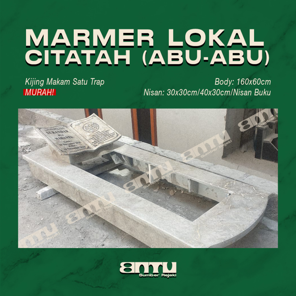 Kijing Makam Marmer Alam Lokal (1 Trap)