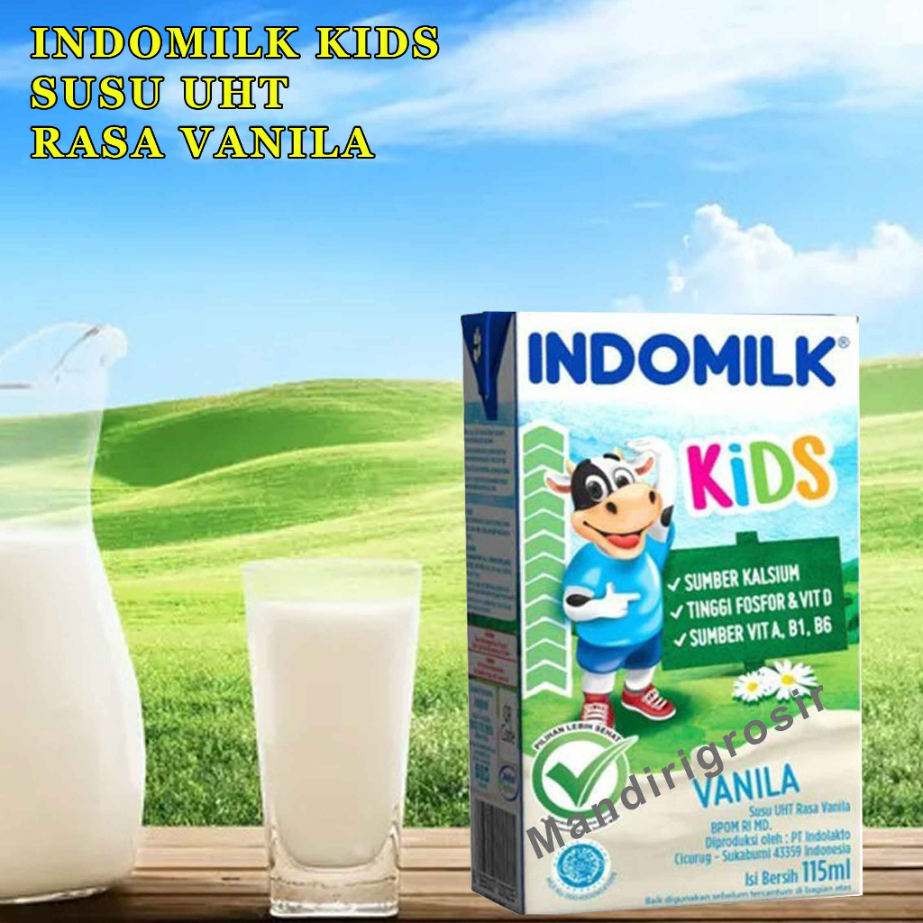 

Minuman Susu UHT * Indomilk Kids * Susu Rasa Vanilla * 115ml