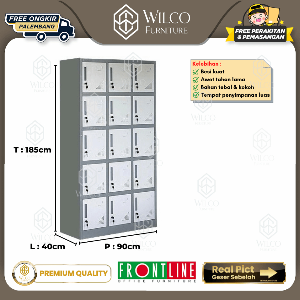 Locker Besi 15 Pintu Frontline / Lemari Kabinet Besi / Loker Besi 15